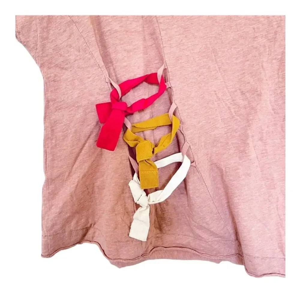 Tia Cibani girls box fit tee with cinching ribbon size 16